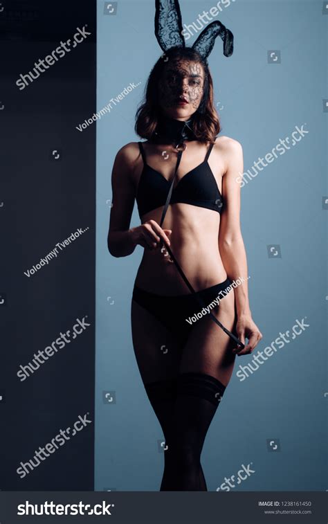 Sexy Brunette Posing Nude Wearing Bunny Stock Photo Shutterstock