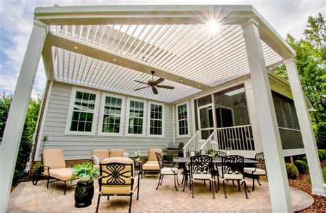 Louvered Pergolas And Motorized Screens Contemporary Patio By