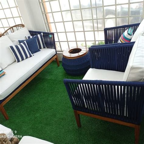 Conjunto de Sofa e Poltronas em Corda Nautica MAM Móveis Artesanais