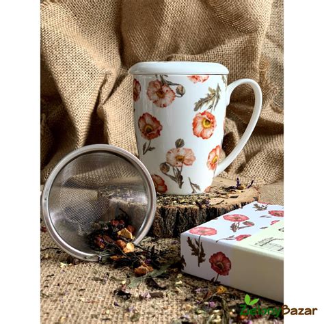 Kubek Z Zaparzaczem Wild Poppies Ml Porcelana Doskona E Na Prezent