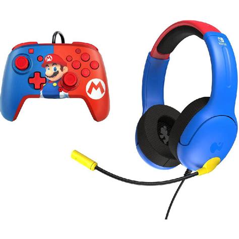 Pdp Airlite Wired Headset Super Mario Rematch Controller Gaming