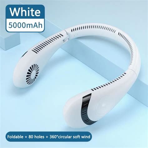 Mah Blanc Ventilateur De Cou Portable Lectrique Sans Fil Sans