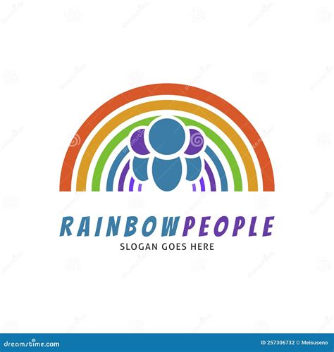 Rainbow People Icon Vector Logo Template Illustration Design Stock