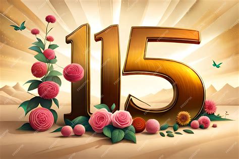 Premium Ai Image Big Number 115 With Golden Background And With