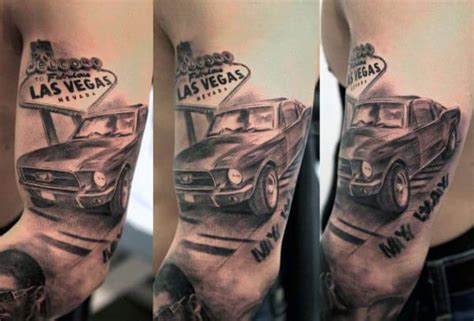 40 Mustang Tattoo Designs For Men - Sports Car Ink Ideas