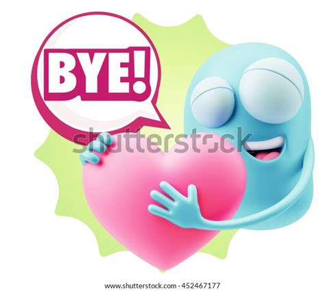 3d Rendering Emoji Saying Bye Colorful Stock Illustration 452467177 ...