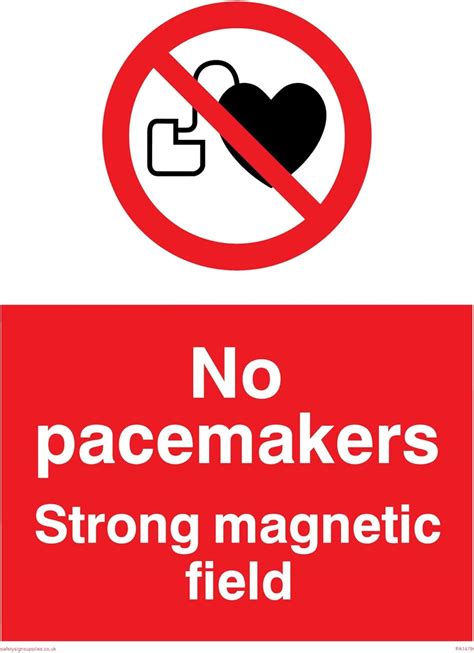 Viking Signs Pa1479 A5p 1m No Pacemakers Strong Magnetic Field Sign Plastic 1 Mm Semi Rigid