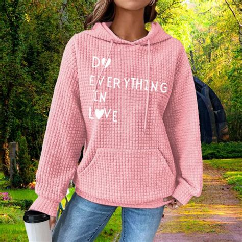 Womens Do Everything In Love Waffle Hoodie Quirkfinity