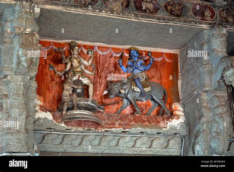 Sculptures Inside Virupaksha Temple Mythological Story Of Lord Shiva