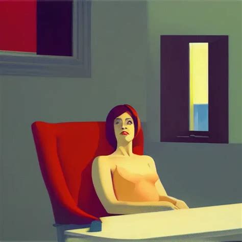 Portrait Of Meaningless Life By Edward Hopper And Stable Diffusion