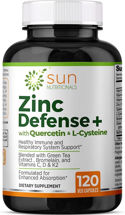 Zinc Defense With Quercetin Bromelain L Cysteine Egcg Green Tea