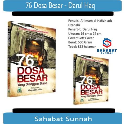 Jual Buku Dosa Besar Yang Di Anggap Biasa Al Kabair Darul Haq