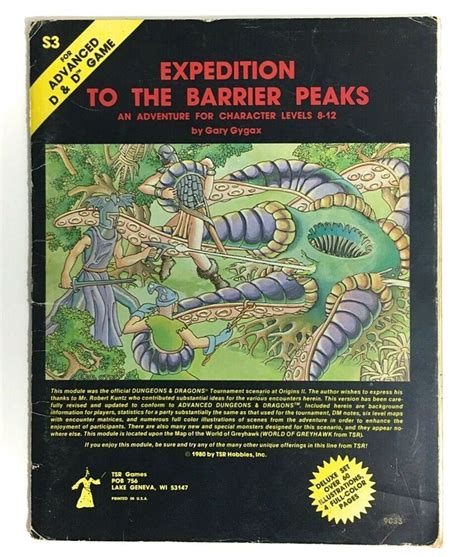 Expedition To The Barrier Peaks Dungeons Dragons AD D TSR S3