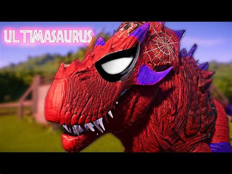 Ultimasaurus Spider Man Skin Fighting T Rex Godzilla Jurassic World