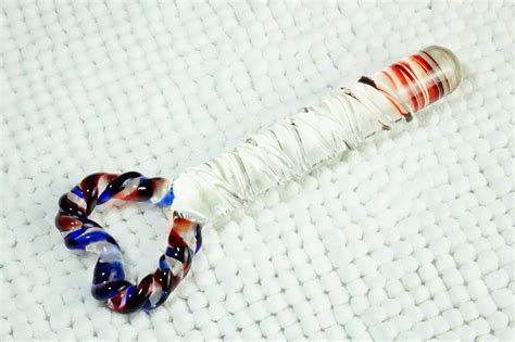 7 75 Inch Glass Dildo With Raised Shaft Heart Handle Etsy