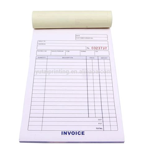 Invoice Books Printed Invoice Template Ideas