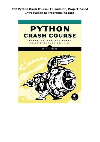 Pdf Python Crash Course A Hands On Project Based Introduction To