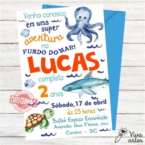 Convite Virtual Fundo Do Mar Elo Produtos Especiais