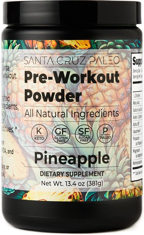 Santa Cruz Paleo Natural Pre Workout Powder Pineapple