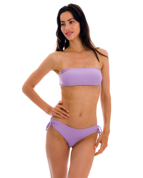 Lilac Brazilian Bikini Bottom With Double Side Tie Bottom Uv Harmonia