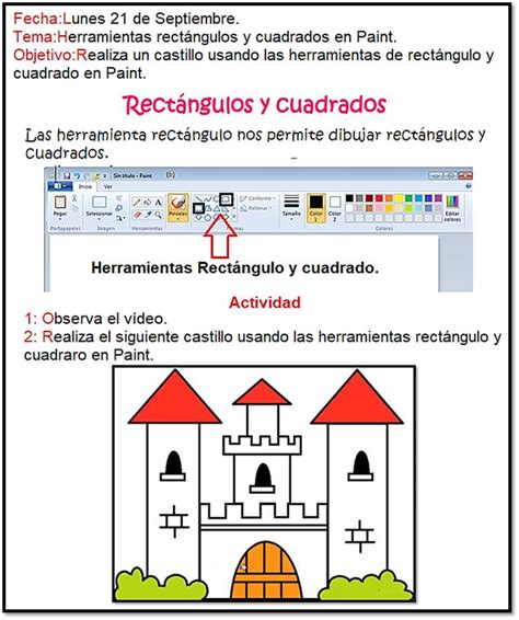 Rectángulos Y Cuadrados En Paint Temas Educacion Cuadros