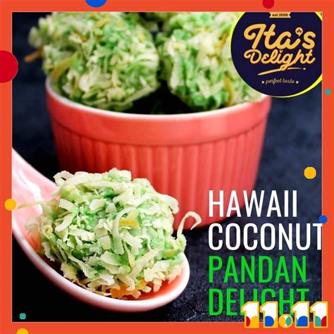 Biskut Kuih Raya Cookies Ita Delight Hawaii Coconut Pandan Delight