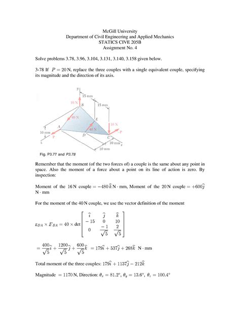 Assignment Sol Mcgill University Department Of Civil Engineering