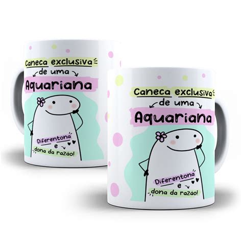 Caneca Flork Signo Aquario Aquariana Elo Produtos Especiais