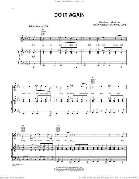 Do It Again Sheet Music For Voice Piano Or Guitar V2