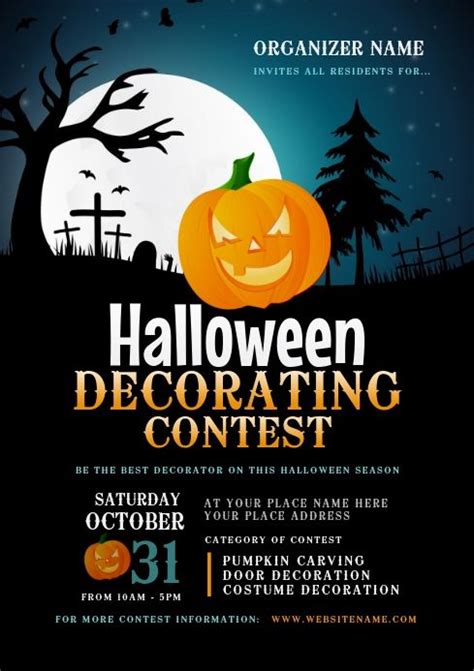 Halloween Costume Contest Flyer Template Free - Printable Templates