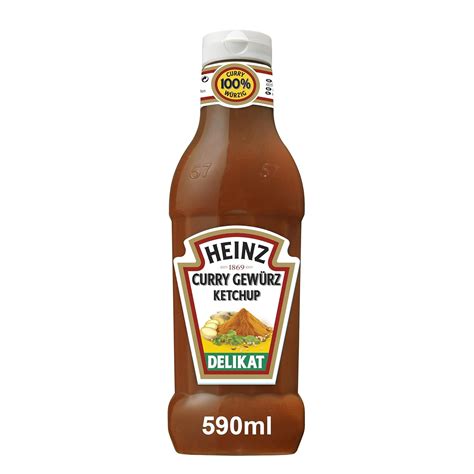 Heinz Curry Spice Ketchup Delikat Squeeze Bottle 8 Pack 8 X 590 Ml