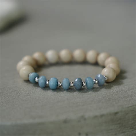 Beaded Aquamarine Jade Bracelet By Asana Crystals