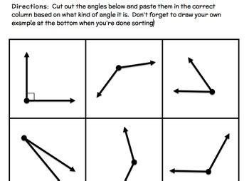 Obtuse, Right, Acute Angle Sort by Lila McIver | TpT