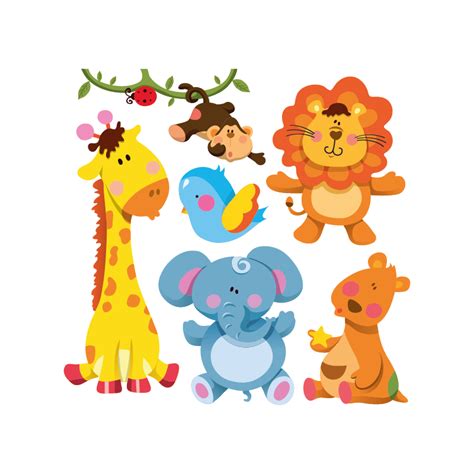 Kit 6 Stickers Animaux De La Jungle Color Stickers