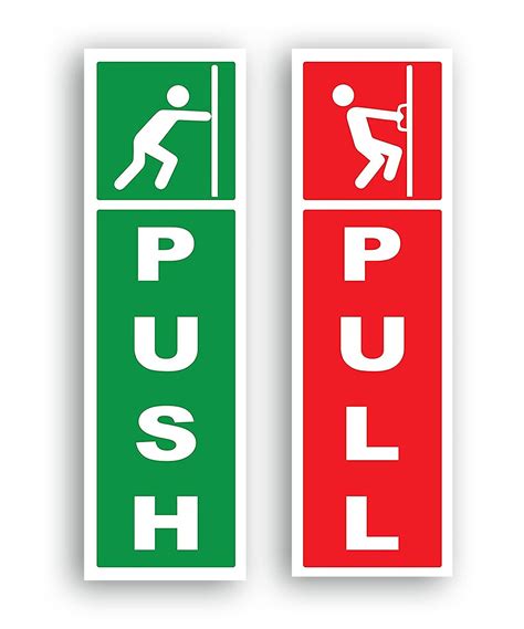 Buy Sign Ever Door Sign Push Pull Stickers For Glass Doors Die Cut Red And Green 18 X 5 Cm