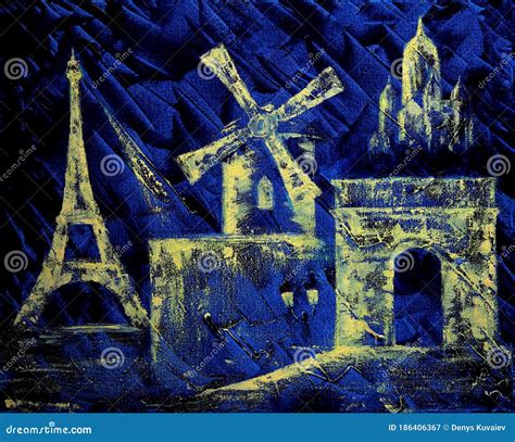 Abstract Art Painting of Paris Stock Image - Image of night, concept ...