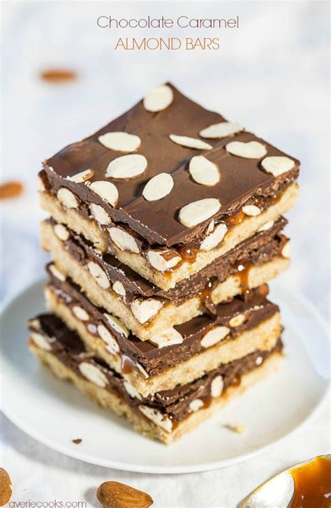 Chocolate Caramel Almond Bars Averie Cooks