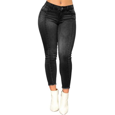 Qmgood 2018 Sexy Jeans For Women Push Up Gilr Pencil Denim Pants