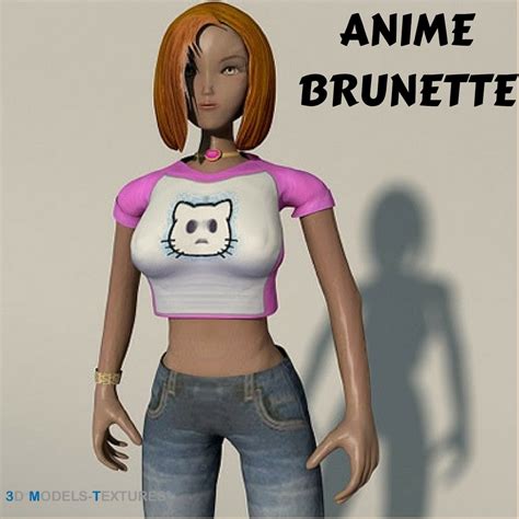 Anime Brunette D Model Fbx Free D