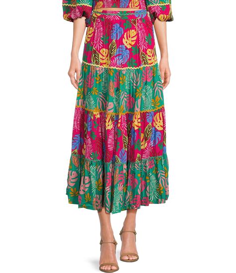 Sugarlips Marina Tropical Floral Print Tiered A Line Coordinating Maxi