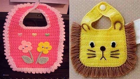 Baberos Hechos De Lana Y Hilo Para NiÑos Tejidos A Crochet Nº 03 Youtube