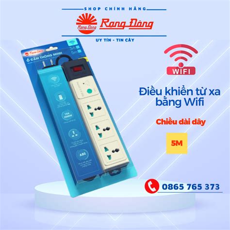 Ổ cắm điện thông minh Rạng Đông điều khiển từ xa bằng Wifi dây dài 3