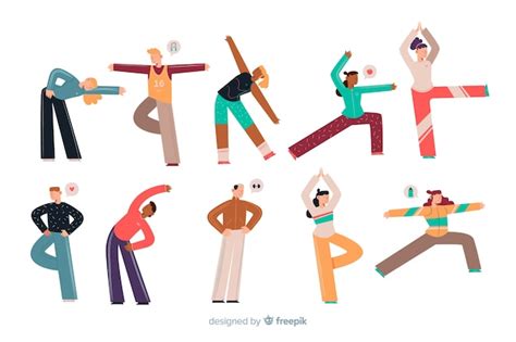 Free Vector People Stretching