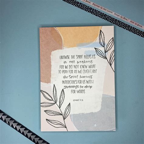 Romans Verse The Spirit Helps Us Groanings Too Deep For Etsy