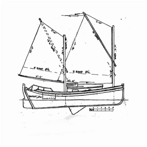 A Drawing Of A Sailboat With Measurements On It