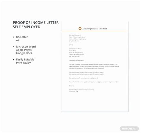 Self Employment Letter Sample