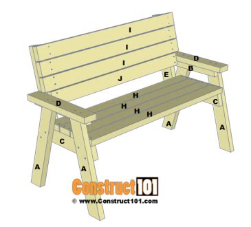 2x4 Bench Plans - Step-By-Step - Material List - Construct101