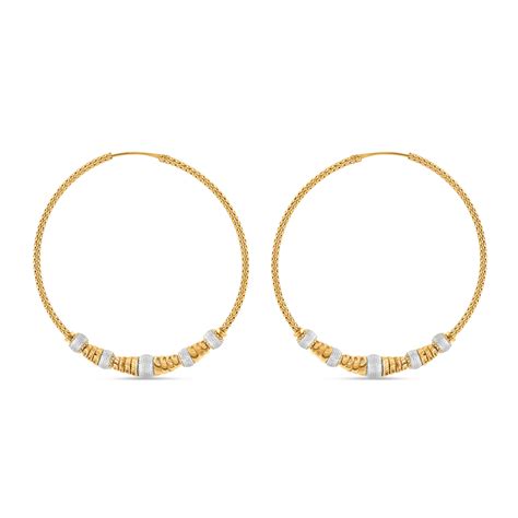 22ct Gold Bali Earring With Rhodium Finish UK