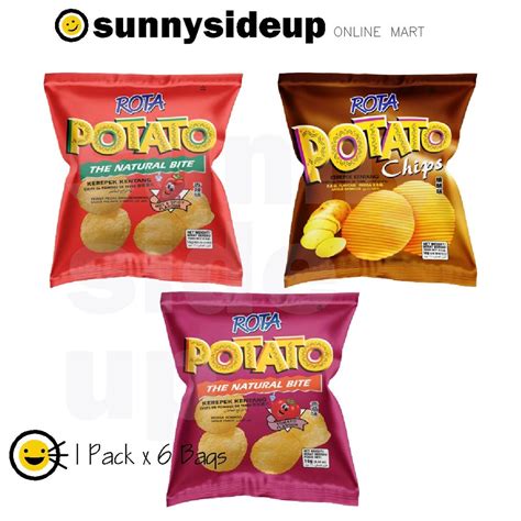 SUNNY ORIENTAL ROTA POTATO CHIPS 6 X 14g BBQ HOT SPICY TOMATO