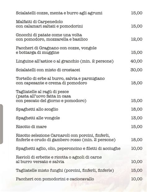 Menu Da Il Gabbiano Pizzeria Carpenedolo